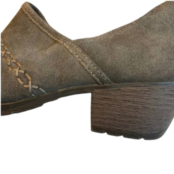 NWOT Earth Origins "Opal Shootie" Clogs in Brown/Gray Suede many features, sz 11 - Picture 6 of 11